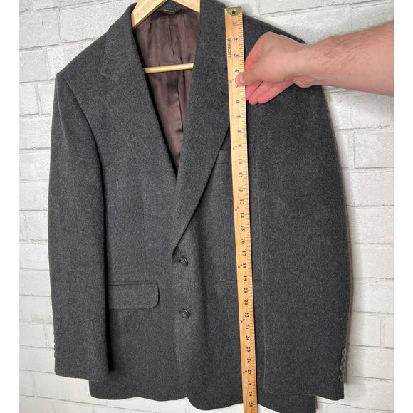 Vintage 60's Robert Stock Mens 38R CAMEL HAIR 2 Button Blazer Jacket Dark Gray - Picture 7 of 9